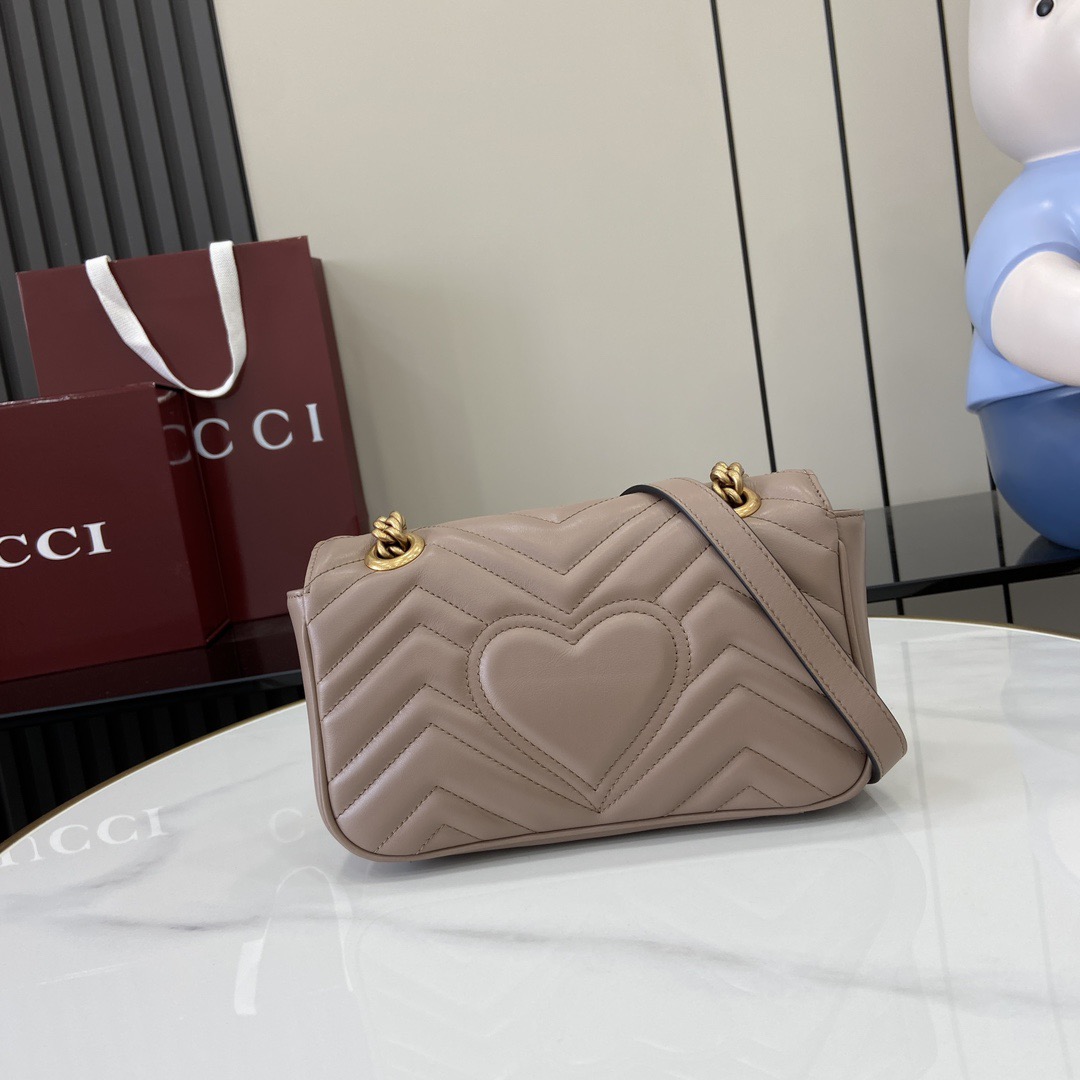 Gucci Marmont series quilted mini handbag model: 446744. Size: 22*13*6cm