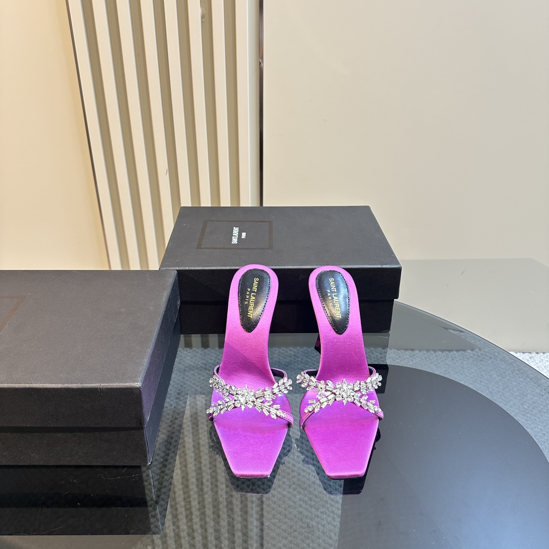 YSL 25ss/Spring and Summer New Runway Style Large Rhinestone High Heels Heel Height: 10.5cm Sandals Size: 35-39 (40 can be customized and not returned)