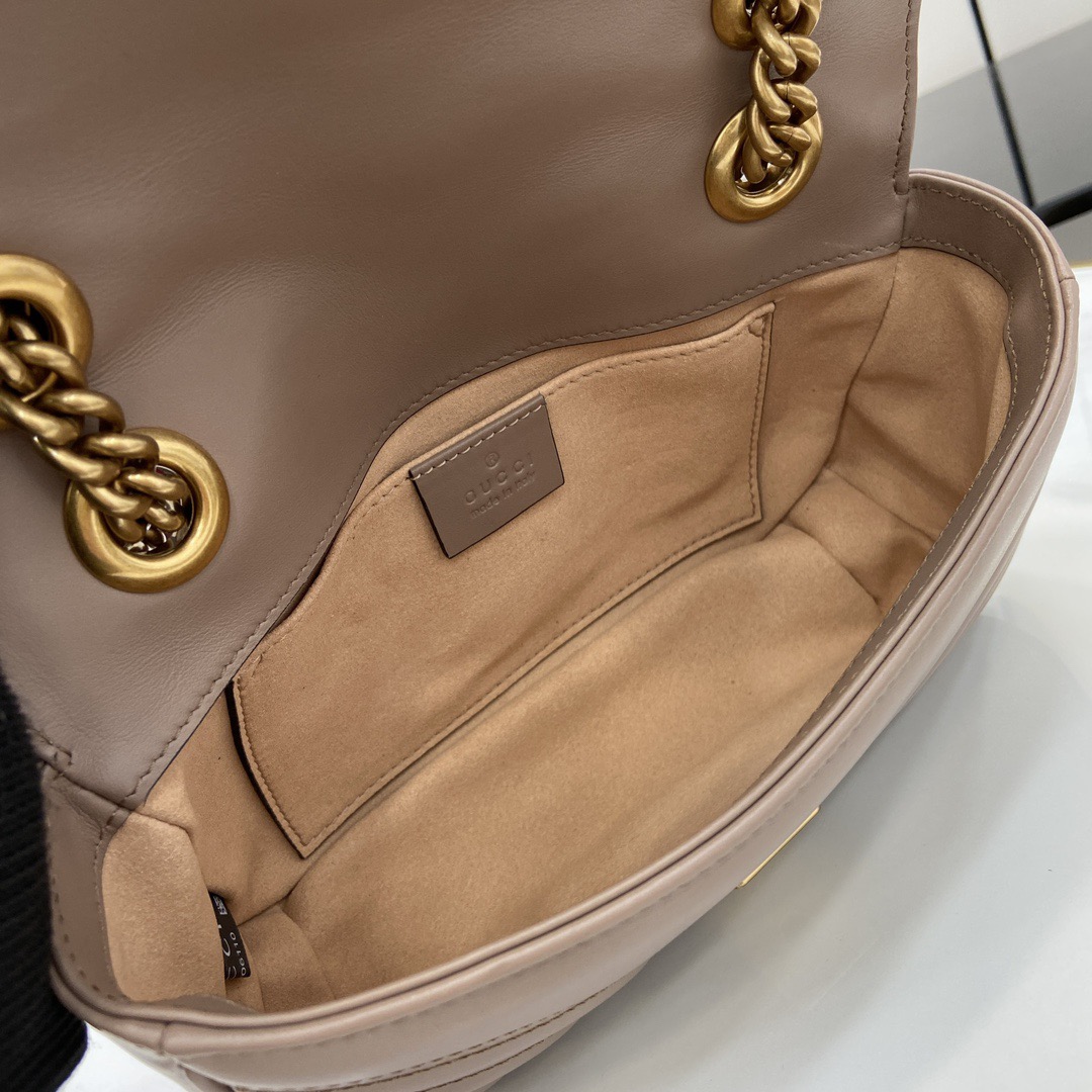 Gucci Marmont series quilted mini handbag model: 446744. Size: 22*13*6cm